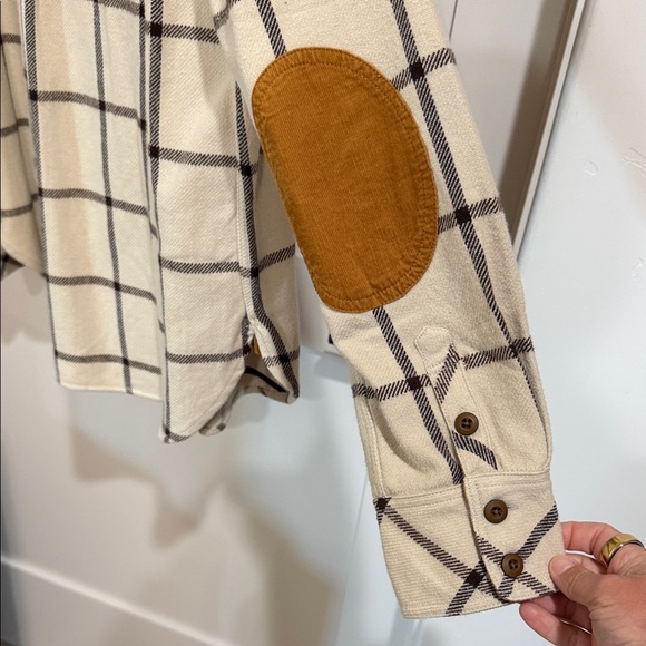 Faherty Cream and Brown Plaid Button Down Shirt - Picture 6 of 6